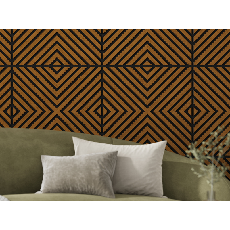 Mexen Linea 01 panel ścienny akustyczny 60 x 60 cm (4szt.), filc 9 mm, fornir techniczny, Dąb Natural - S110-60607-01-042