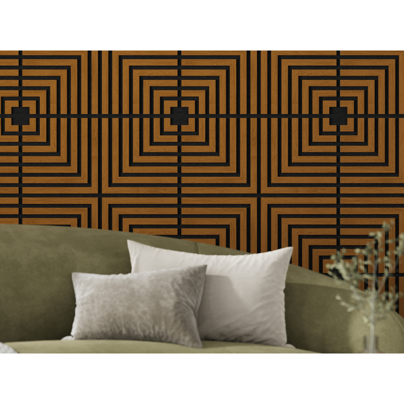 Mexen Linea 02 panel ścienny akustyczny 60 x 60 cm (4szt.), filc 9 mm, fornir techniczny, Dąb Natural - S110-60607-02-042