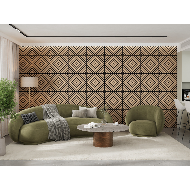 Mexen Linea 03 panel ścienny akustyczny 60 x 60 cm (4szt.), filc 9 mm, fornir techniczny, Bielony Dąb - S110-60607-03-040