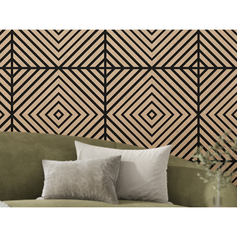 Mexen Linea 03 panel ścienny akustyczny 60 x 60 cm (4szt.), filc 9 mm, fornir techniczny, Bielony Dąb - S110-60607-03-040