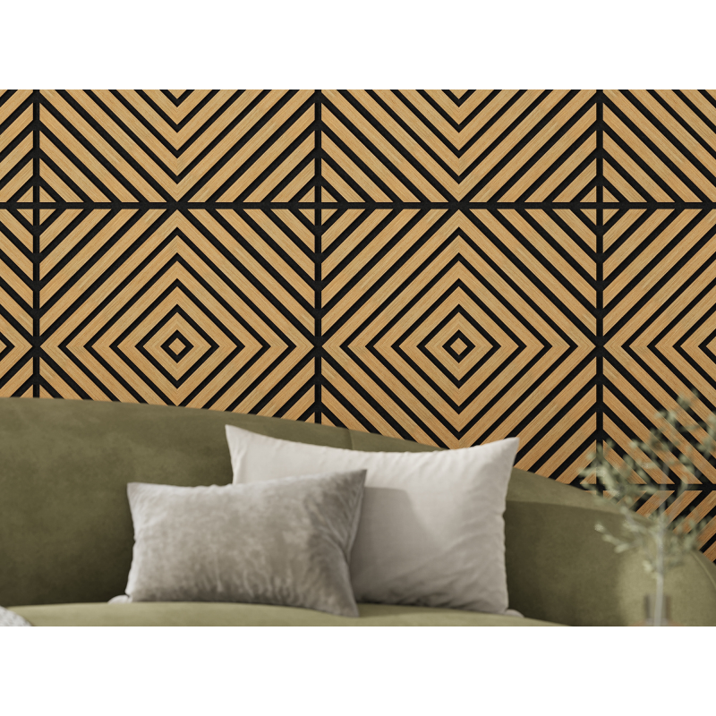 Mexen Linea 03 panel ścienny akustyczny 60 x 60 cm (4szt.), filc 9 mm, fornir techniczny, Dąb Classic - S110-60607-03-041