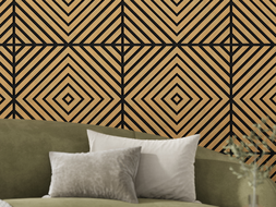 Mexen Linea 03 ακουστικό πάνελ τοίχου 60 x 60 cm (4 τεμάχια), τσόχα 9 mm, τεχνικός
