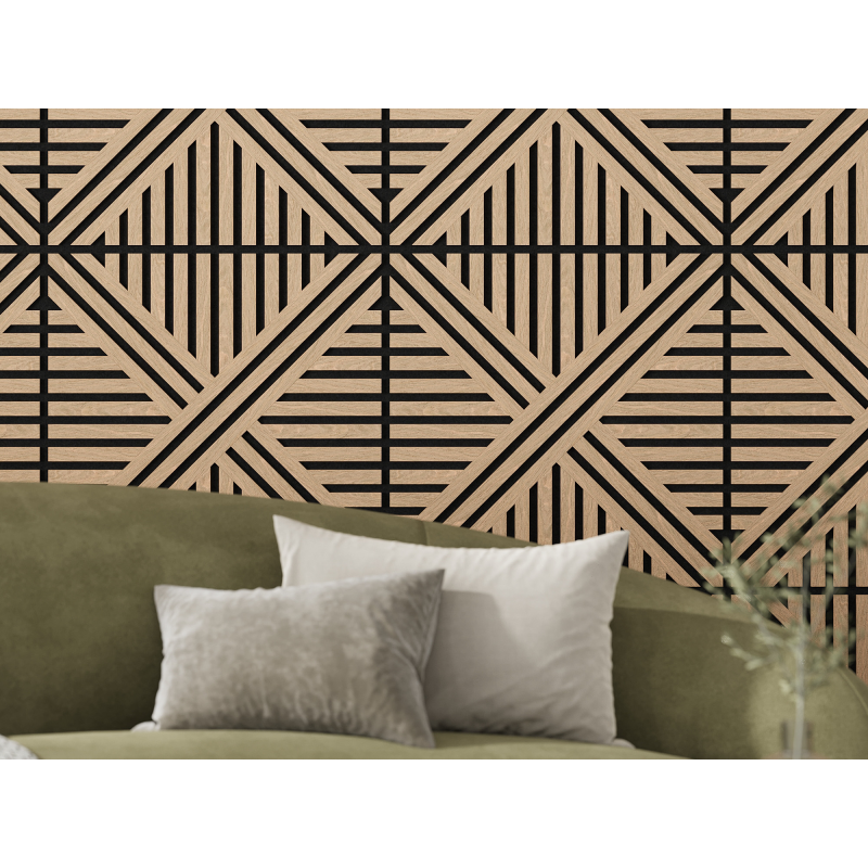 Mexen Linea 05 panel ścienny akustyczny 60 x 60 cm (4szt.), filc 9 mm, fornir techniczny, Bielony Dąb - S110-60607-05-040
