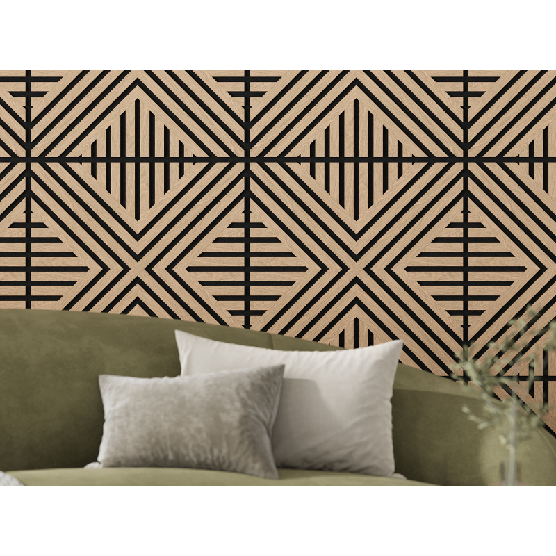 Mexen Linea 06 panel ścienny akustyczny 60 x 60 cm (4szt.), filc 9 mm, fornir techniczny, Bielony Dąb - S110-60607-06-040