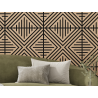 Mexen Linea 06 panel de pared acústico 60 x 60 cm (4 unidades), fieltro de 9 mm, chapa técnica, Roble Blanqueado