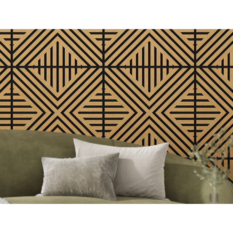 Mexen Linea 06 panel ścienny akustyczny 60 x 60 cm (4szt.), filc 9 mm, fornir techniczny, Dąb Classic - S110-60607-06-041