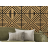 Mexen Linea 06 panneau mural acoustique 60 x 60 cm (4 pièces), feutre 9 mm, placage technique, Chêne Classic