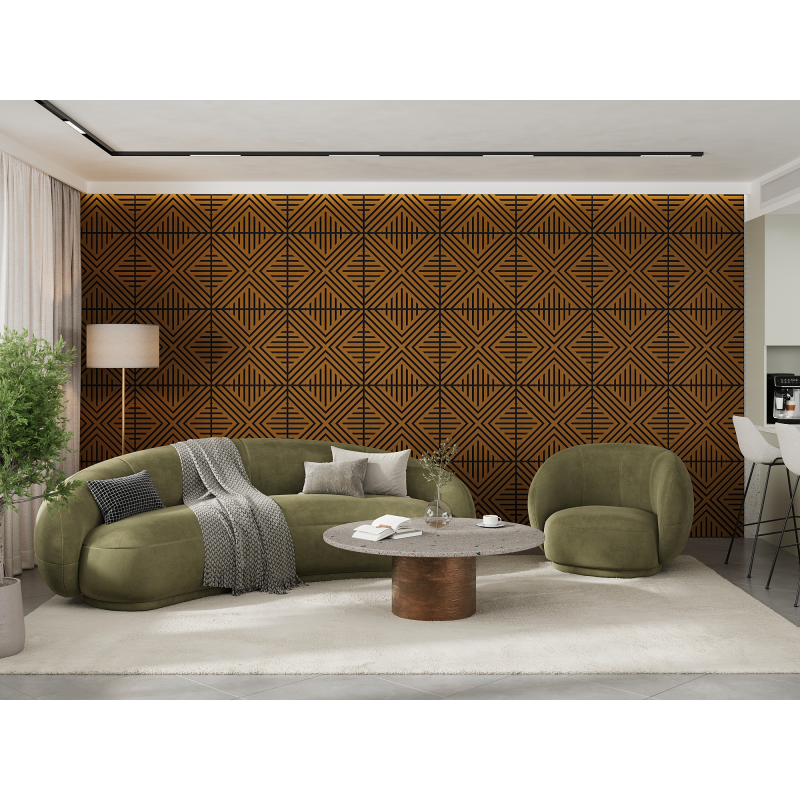 Mexen Linea 06 panel ścienny akustyczny 60 x 60 cm (4szt.), filc 9 mm, fornir techniczny, Dąb Natural - S110-60607-06-042