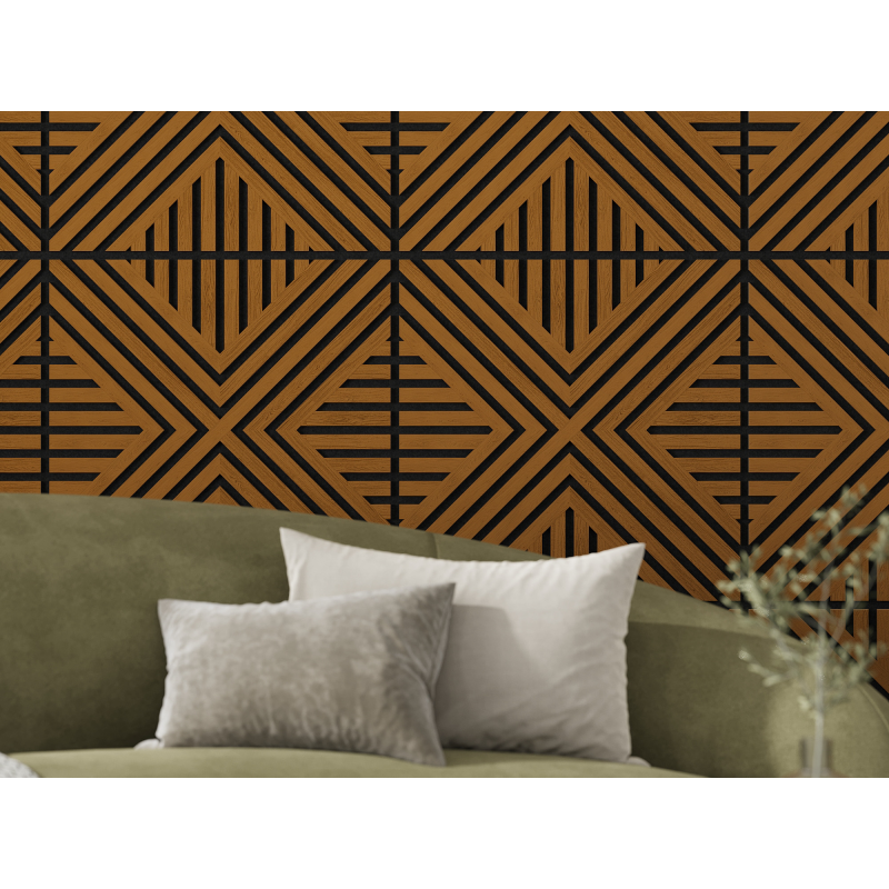 Mexen Linea 06 panel ścienny akustyczny 60 x 60 cm (4szt.), filc 9 mm, fornir techniczny, Dąb Natural - S110-60607-06-042