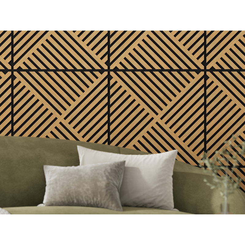 Mexen Linea 08 panel ścienny akustyczny 60 x 60 cm (4szt.), filc 9 mm, fornir techniczny, Dąb Classic - S110-60607-08-041