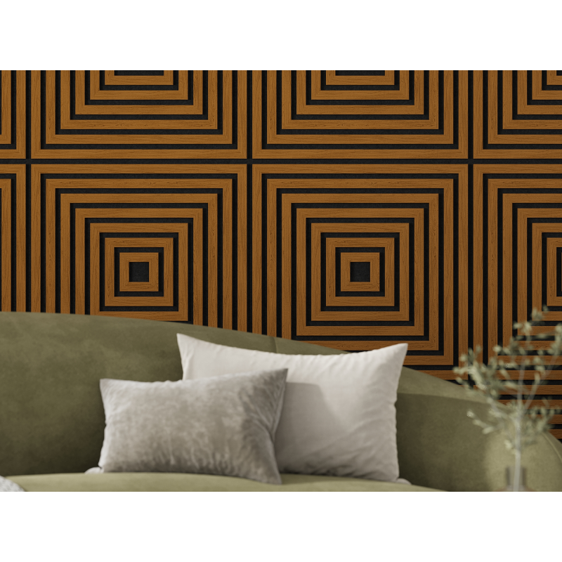 Mexen Linea 13 panel ścienny akustyczny 60 x 60 cm (4szt.), filc 9 mm, fornir techniczny, Dąb Natural - S110-60607-13-042