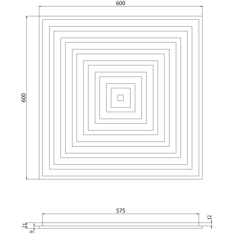 Mexen Linea 13 panel ścienny akustyczny 60 x 60 cm (4szt.), filc 9 mm, fornir techniczny, Dąb Natural - S110-60607-13-042