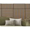 Mexen Linea 15 panel ścienny akustyczny 60 x 60 cm (4szt.), filc 9 mm, fornir techniczny, Bielony Dąb - S110-60607-15-040