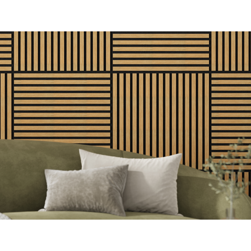Mexen Linea 15 panel ścienny akustyczny 60 x 60 cm (4szt.), filc 9 mm, fornir techniczny, Dąb Classic - S110-60607-15-041