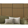Mexen Linea 15 akustisk väggpanel 60 x 60 cm (4 stycken), filt 9 mm, teknisk fanér, Ek Classic - S110-60607-15-041