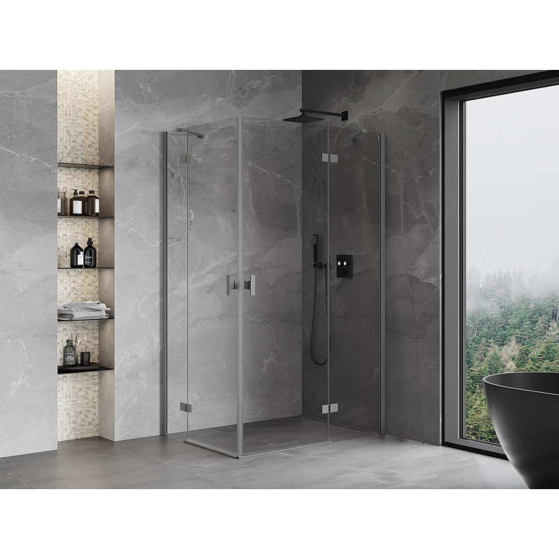Mexen Mist-H Duo svängbar duschkabin höger 80 x 115 cm, transparent, gun metal - 8A5-080L-115P-95-00