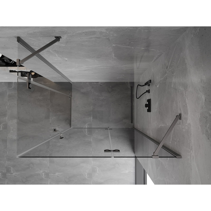 Mexen Mist-H Duo svängbar duschkabin höger 80 x 115 cm, transparent, gun metal - 8A5-080L-115P-95-00