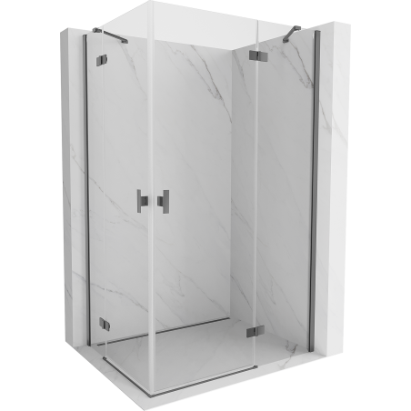 Mexen Mist-H Duo duschkabin med svängdörrar 70 x 70 cm, transparent, krom - 8A5-070L-070P-01-00