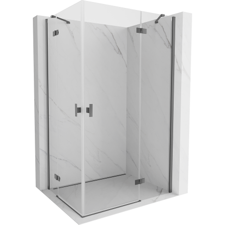 Mexen Mist-H Duo svängbar duschkabin höger 80 x 115 cm, transparent, gun metal - 8A5-080L-115P-95-00