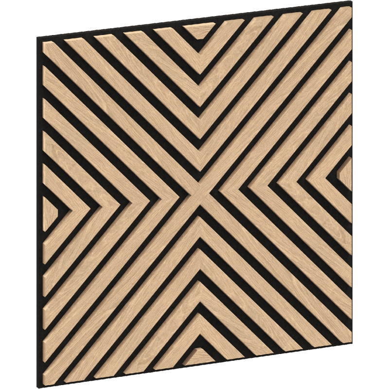 Mexen Linea 01 Akustisk väggpanel 60 x 60 cm (4 st.), filt 9 mm, teknisk fanér, Vit ek - S110-60607-01-040