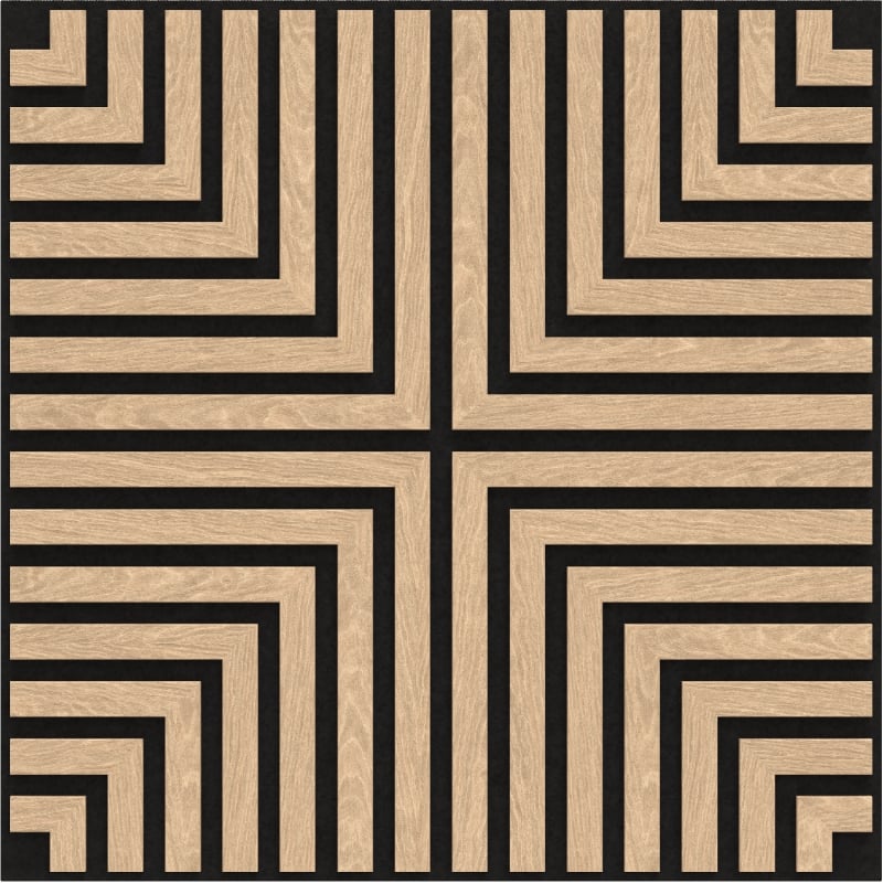 Mexen Linea 02 akustična stenska plošča 60 x 60 cm (4 kosi), filc 9 mm, tehnični furnir, Beljeni Hrast - S110-60607-02-040