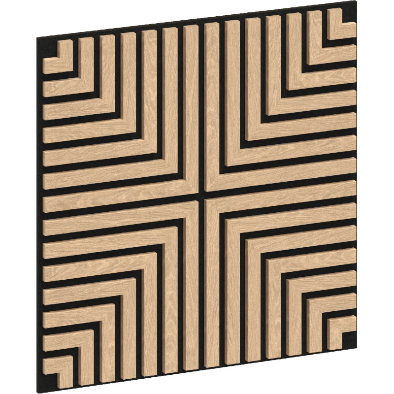 Mexen Linea 02 akustiskā sienas panelis 60 x 60 cm (4 gab.), filcs 9 mm, tehniskais finieris, Balts Ozols - S110-60607-02-040