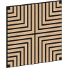 Mexen Linea 02 panneau mural acoustique 60 x 60 cm (4pcs), feutre 9 mm, placage technique, Chêne Blanchi - S110-60607-02-040