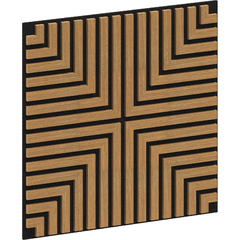 Mexen Linea 02 panel de pared acústico 60 x 60 cm (4pzas.), fieltro 9 mm, chapa técnica, Roble Clásico - S110-60607-02-041