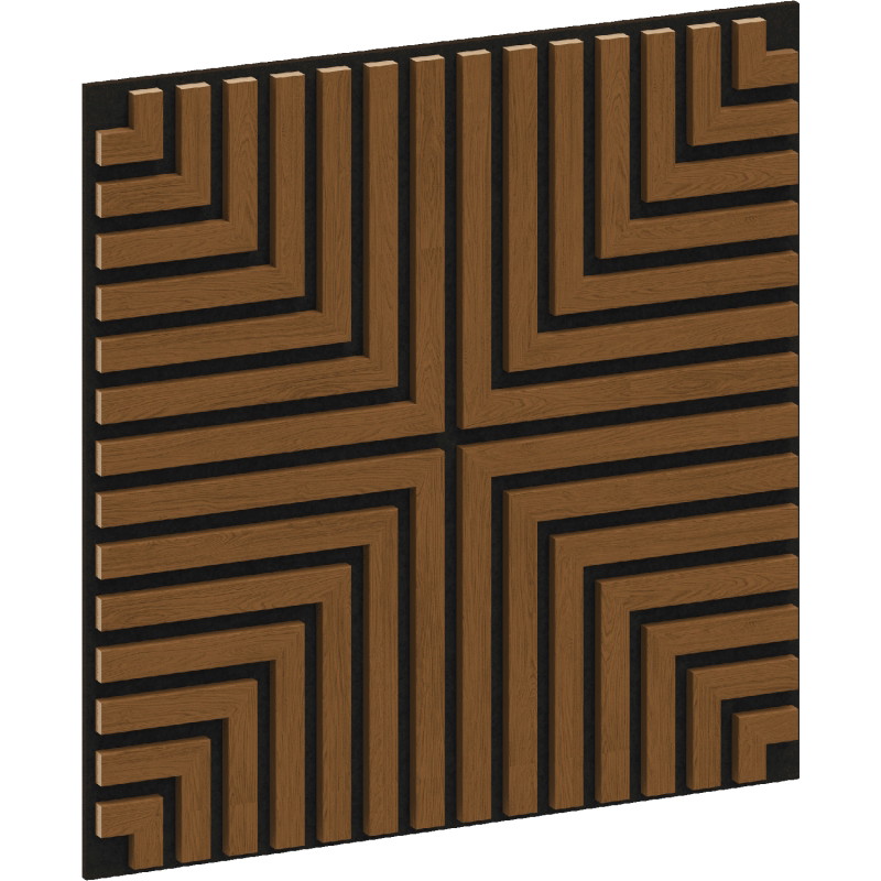 Mexen Linea 02 akustiska sienas panelis 60 x 60 cm (4 gab.), filcs 9 mm, tehniskais finieris, Dabiskais Ozols
