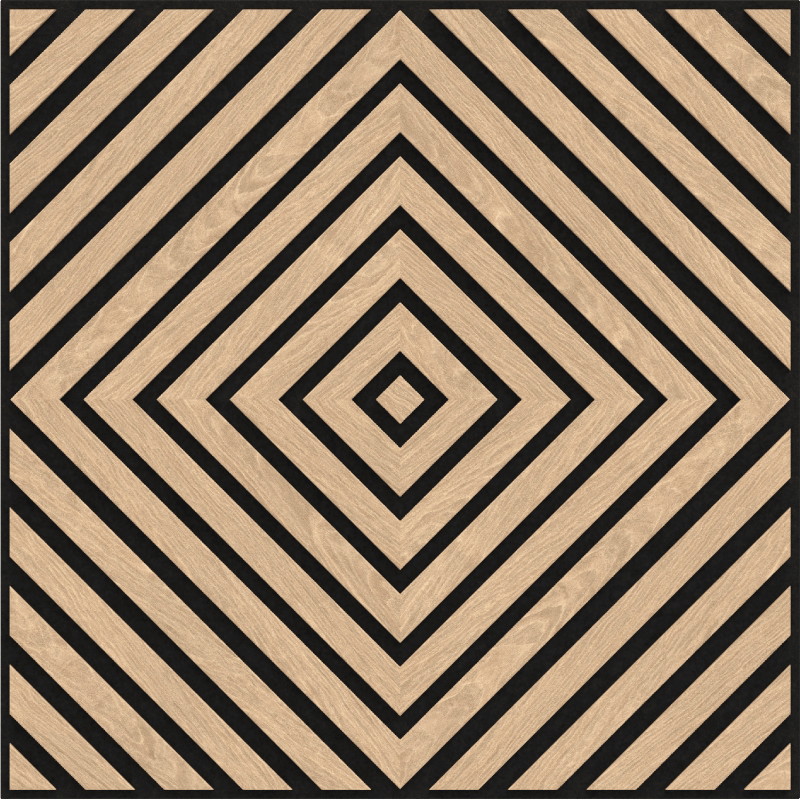 Mexen Linea 03 akustiskā sienas panelis 60 x 60 cm (4 gab.), filcs 9 mm, tehniskais finieris, Balināts Ozols