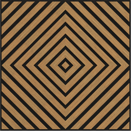 Mexen Linea 03 panneau mural acoustique 60 x 60 cm (4pcs), feutre 9 mm, placage technique, Chêne Classic - S110-60607-03-041