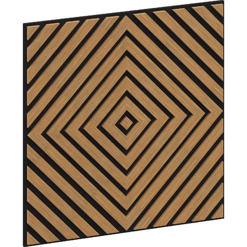 Mexen Linea 03 panel de pared acústico 60 x 60 cm (4 piezas), fieltro 9 mm, chapado técnico, Roble Classic - S110-60607-03-041