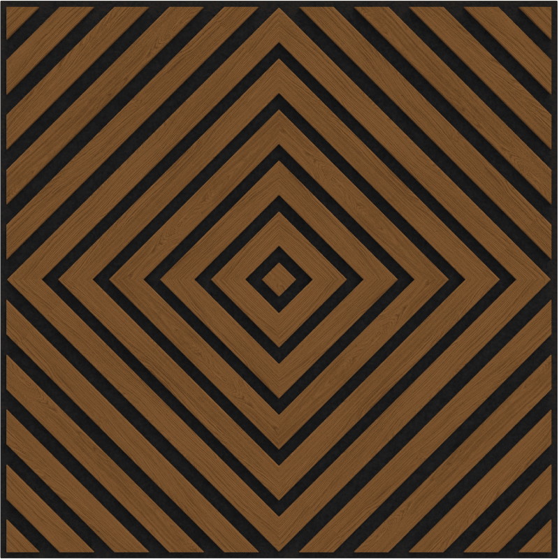 Mexen Linea 03 akoestisch wandpaneel 60 x 60 cm (4st.), vilt 9 mm, technische fineer, Natuurlijk Eiken - S110-60607-03-042