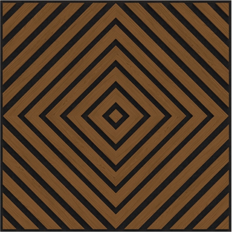 Mexen Linea 03 akustisk väggpanel 60 x 60 cm (4 st.), filt 9 mm, teknisk faner, Naturlig Ek - S110-60607-03-042