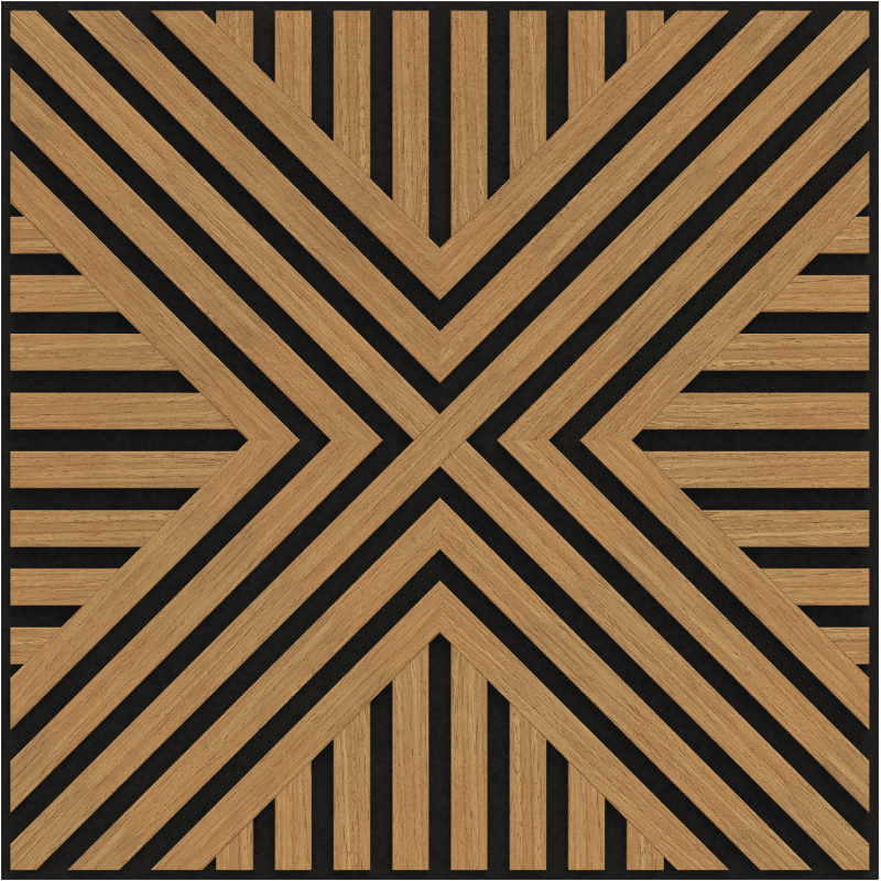 Mexen Linea 05 panel ścienny akustyczny 60 x 60 cm (4szt.), filc 9 mm, fornir techniczny, Dąb Classic - S110-60607-05-041
