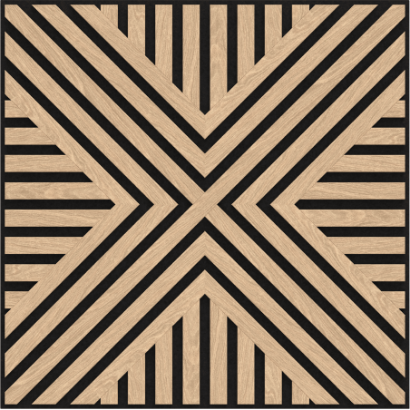 Mexen Linea 06 akoestisch wandpaneel 60 x 60 cm (4st.), vilt 9 mm, technisch fineer, Gebleekt Eiken - S110-60607-06-040