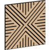 Mexen Linea 06 panel de pared acústico 60 x 60 cm (4 unidades), fieltro de 9 mm, chapa técnica, Roble Blanqueado