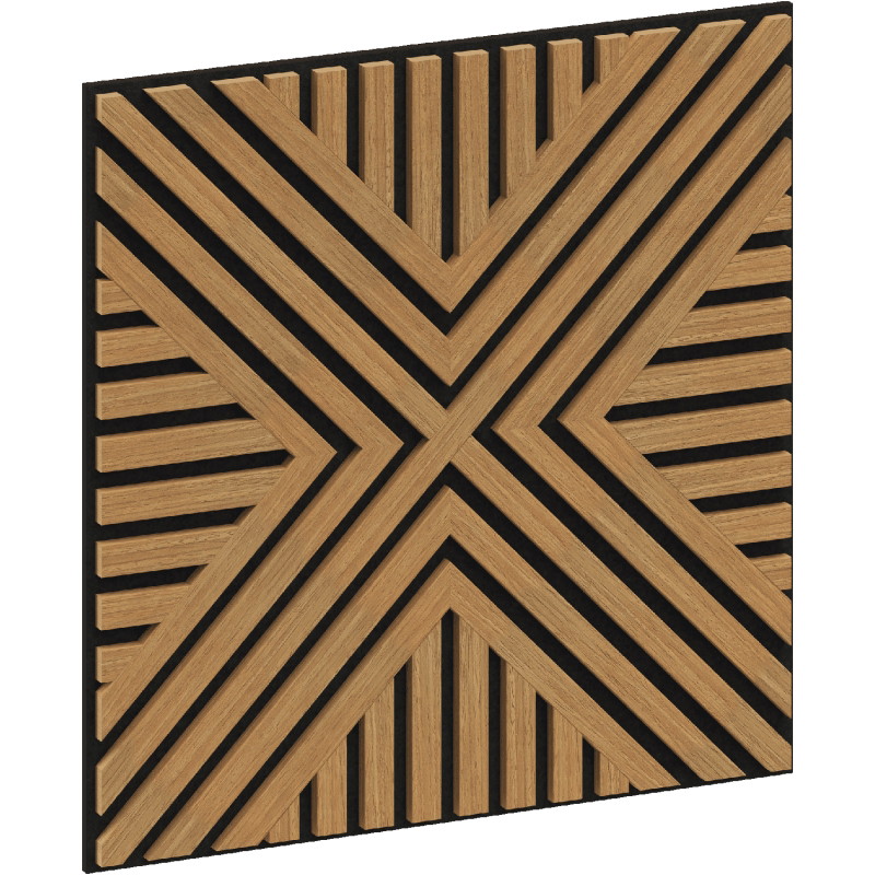 Mexen Linea 06 panneau mural acoustique 60 x 60 cm (4 pièces), feutre 9 mm, placage technique, Chêne Classic