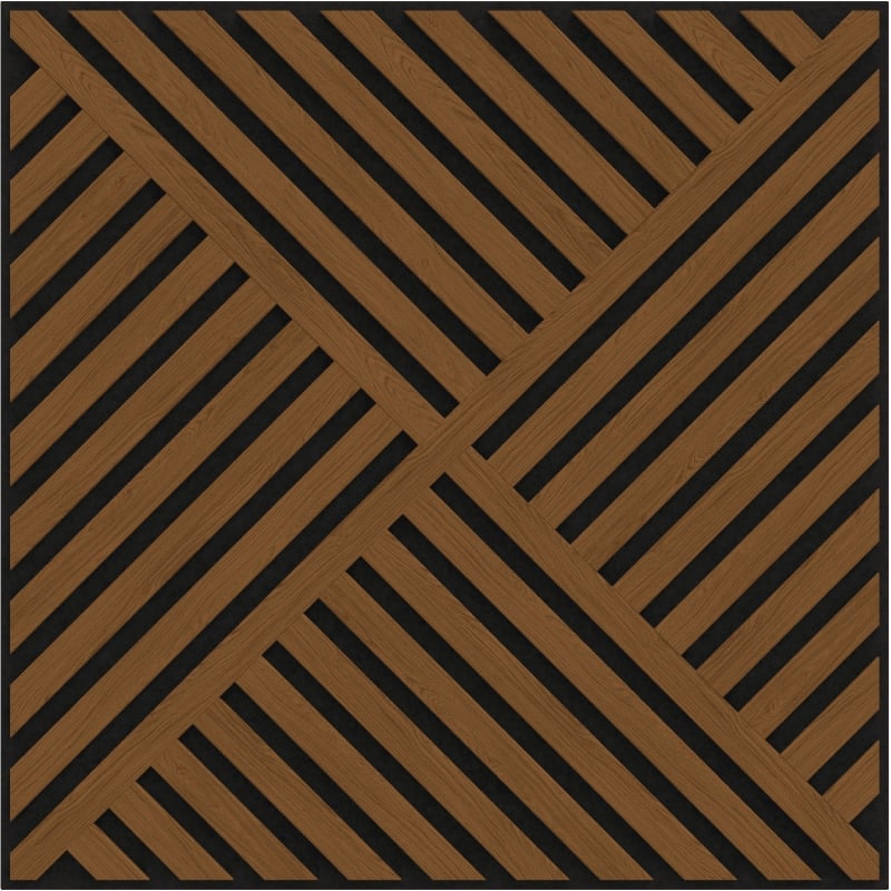 Mexen Linea 08 akustična stenska plošča 60 x 60 cm (4 kosi), filc 9 mm, tehnični furnir, Naravni Hrast - S110-60607-08-042