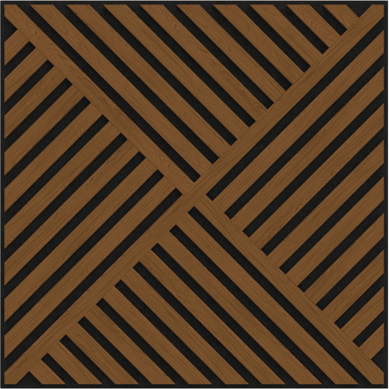 Mexen Linea 08 akustinen seinäpaneeli 60 x 60 cm (4 kpl), huopa 9 mm, tekninen viilu, Luonnontammi - S110-60607-08-042
