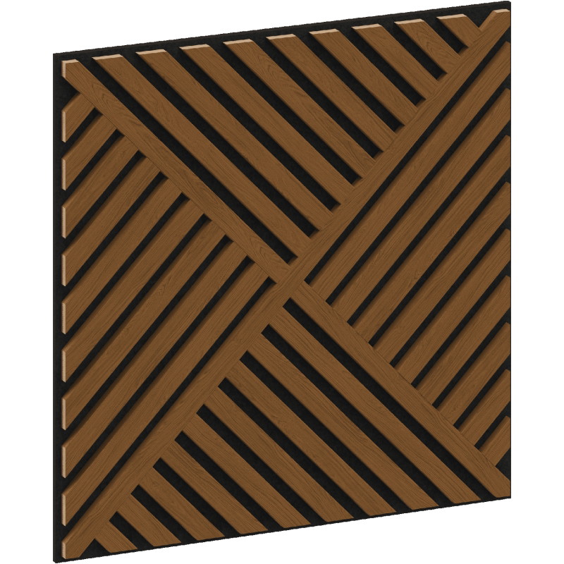 Mexen Linea 08 panneau mural acoustique 60 x 60 cm (4 pcs), feutre 9 mm, placage technique, Chêne Naturel - S110-60607-08-042