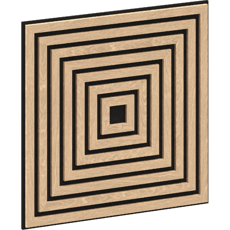 Mexen Linea 13 panel de pared acústico 60 x 60 cm (4 piezas), fieltro 9 mm, chapa técnica, Roble Blanqueado