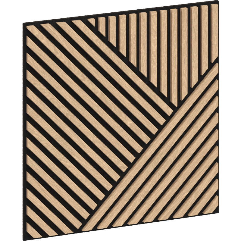 Mexen Linea 25 panel ścienny akustyczny 60 x 60 cm (4szt.), filc 9 mm, fornir techniczny, Bielony Dąb - S110-60607-25-040