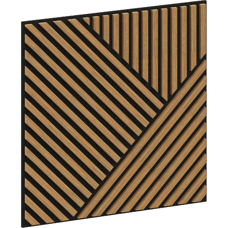Mexen Linea 25 akoestisch wandpaneel 60 x 60 cm (4 stuks), vilt 9 mm, technisch fineer, Eiken Classic - S110-60607-25-041