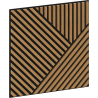 Mexen Linea 25 panel de pared acústico 60 x 60 cm (4 piezas), fieltro 9 mm, chapa técnica, Roble Classic - S110-60607-25-041