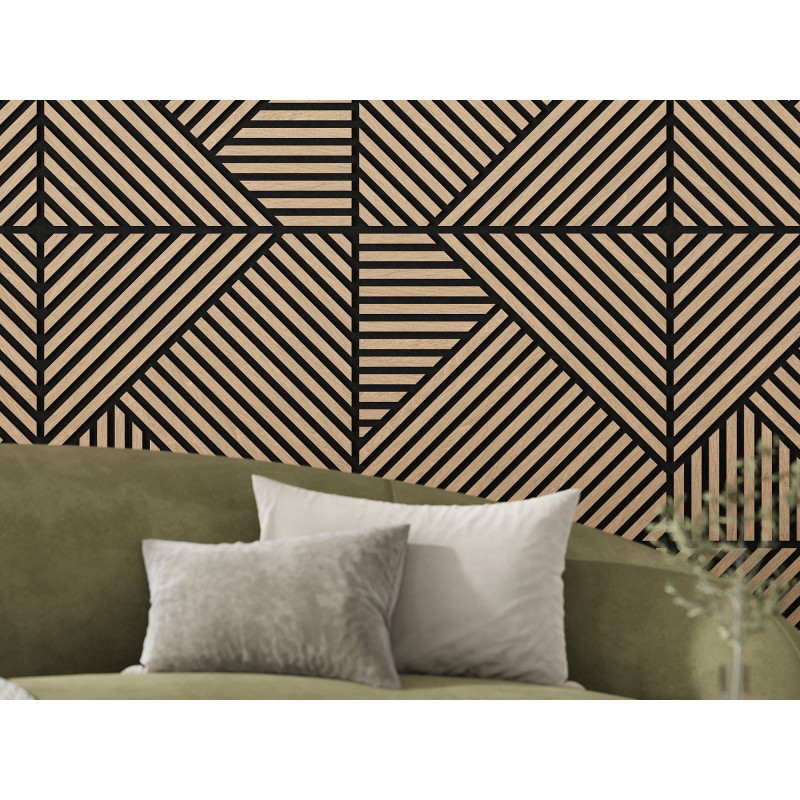 Mexen Linea 25 Akustische Wandpaneele 60 x 60 cm (4 Stück), Filz 9 mm, technisches Furnier, Gebleichte Eiche
