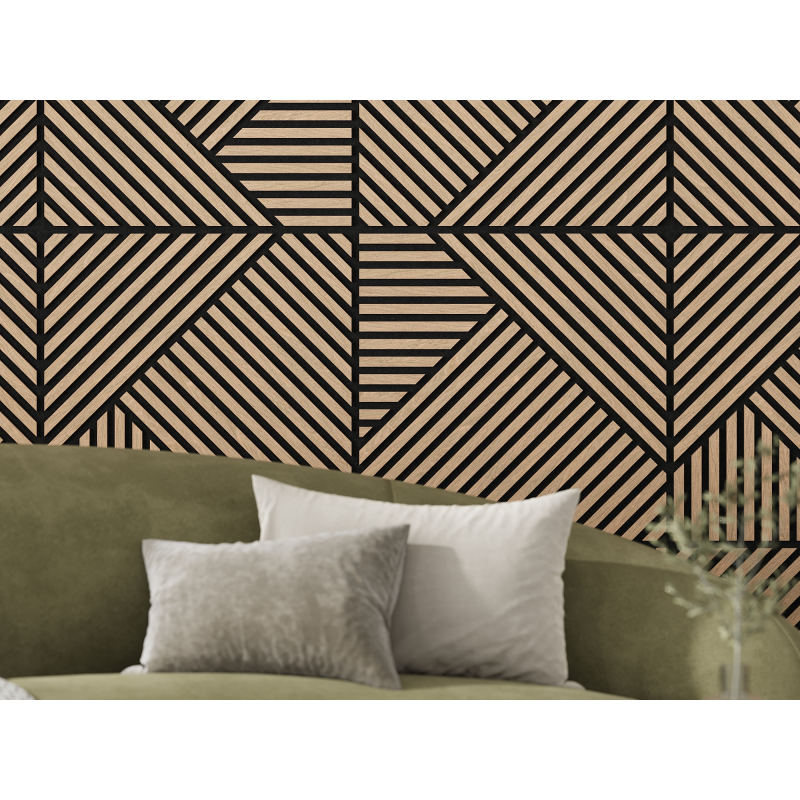 Mexen Linea 25 panel ścienny akustyczny 60 x 60 cm (4szt.), filc 9 mm, fornir techniczny, Bielony Dąb - S110-60607-25-040