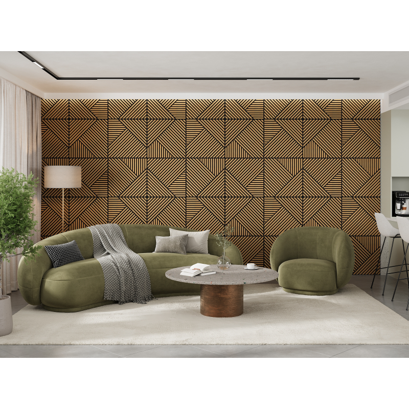 Mexen Linea 25 panel ścienny akustyczny 60 x 60 cm (4szt.), filc 9 mm, fornir techniczny, Dąb Classic - S110-60607-25-041