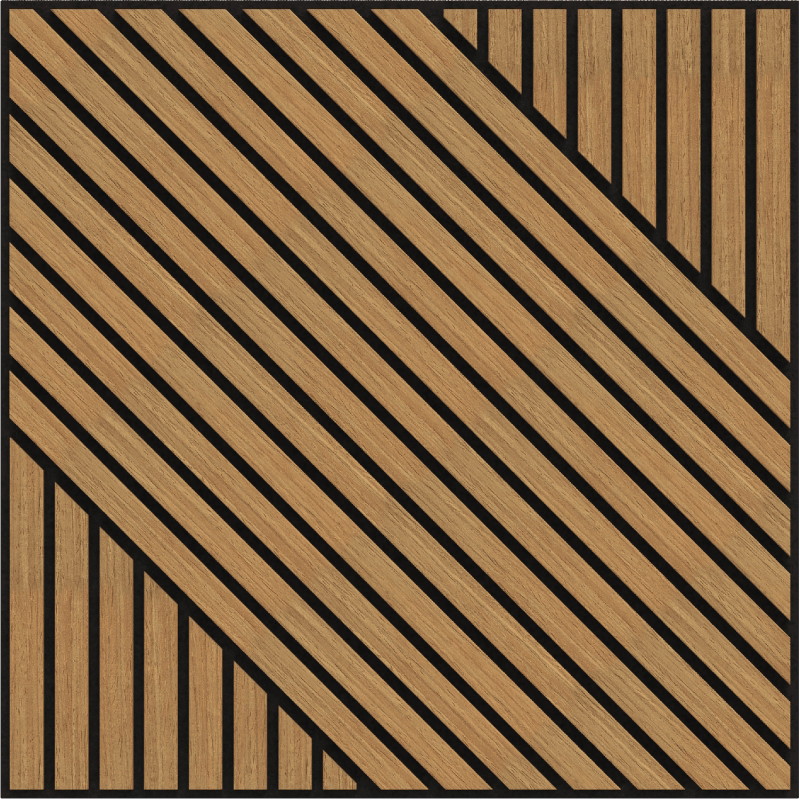 Mexen Linea 26 akustisk väggpanel 60 x 60 cm (4 st.), filt 9 mm, teknisk faner, Ek Classic - S110-60607-26-041
