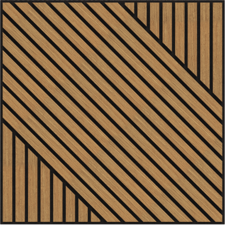 Mexen Linea 26 panneau mural acoustique 60 x 60 cm (4 pcs), feutre 9 mm, placage technique, Chêne Classique - S110-60607-26-041